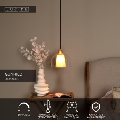 Lucide GUNHILD - Suspension - Ø 24 cm - 1xE27 - Transparent